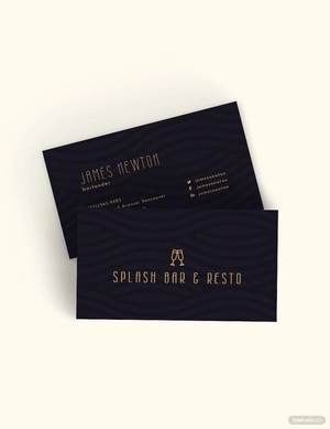 Bartender Business Card Template