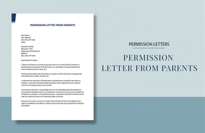 Permission Letter From Parents