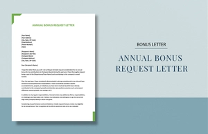 Annual Bonus Request Letter