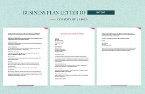 Business Plan Letter Of Intent Business Plan Letter Of Intent