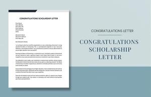Congratulations Scholarship Award Letter