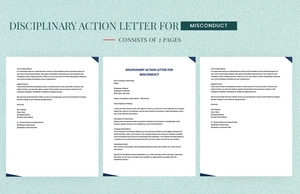Disciplinary Action Letter For Misconduct