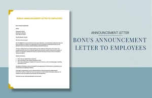 Bonus Announcement Letter To Employees