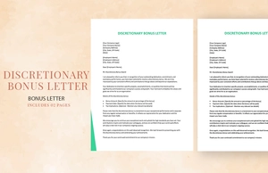 Discretionary Bonus Letter