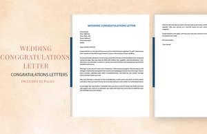 Wedding Congratulations Letter