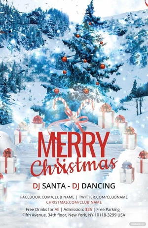 Christmas DJ Party Poster Template