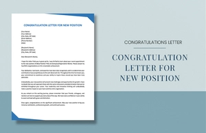Congratulation Letter For New Position