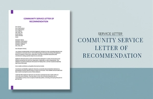 Community Service Letter Of Recommendation