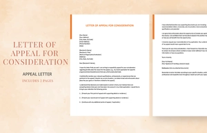 Letter Of Appeal For Consideration Letter Of Appeal For Consideration