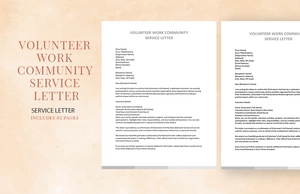 Volunteer Work Community Service Letter