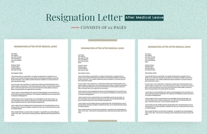 Resignation Letter After Medical Leave