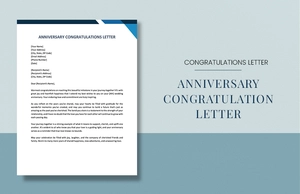 Anniversary Congratulations Letter