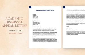 Academic Dismissal Appeal Letter