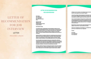 Letter of recommendation for job interview