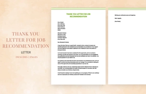 Thank you letter for job recommendation