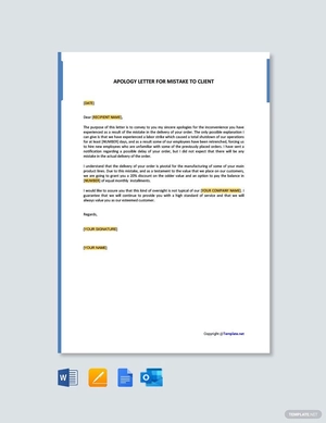 Apology Letter for Mistake to Client