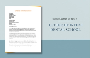 Letter Of Intent Education