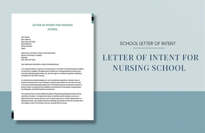 Letter Of Intent For Nursing School