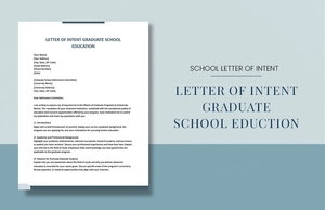 Letter Of Intent Graduate School Education