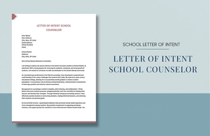 Letter Of Intent School Counselor Letter Of Intent School Counselor
