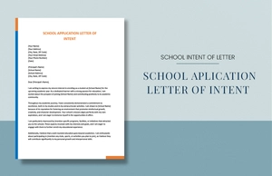 School Application Letter of Intent