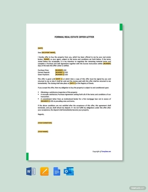 Formal Real Estate Offer Letter
