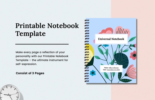 Printable Notebook Template