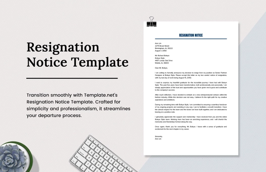 Resignation Notice Template
