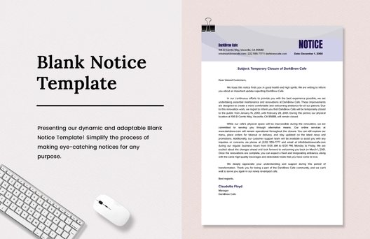 Blank Notice Template