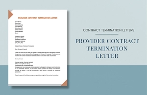 Provider Contract Termination Letter