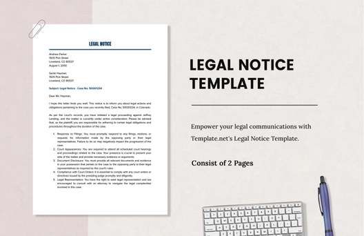 Legal Notice Template Legal Notice Template