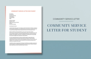 Community Service Letter For Student