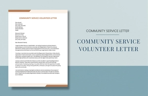 Community Service Volunteer Letter