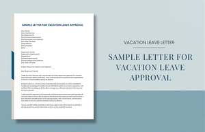 Sample Letter For Vacation Leave Approval