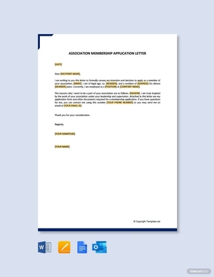 Association Membership Application Letter