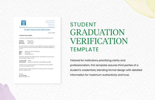 Student Graduation Verification Template