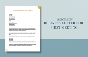 Business Letter For First Meeting Business Letter For First Meeting