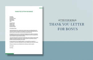Thank You Letter For Bonus