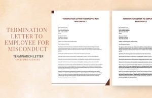 Termination Letter To Employee For Misconduct Termination Letter To Employee For Misconduct
