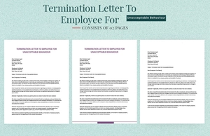 Termination Letter To Employee For Unacceptable Behaviour Termination Letter To Employee For Unacceptable Behaviour