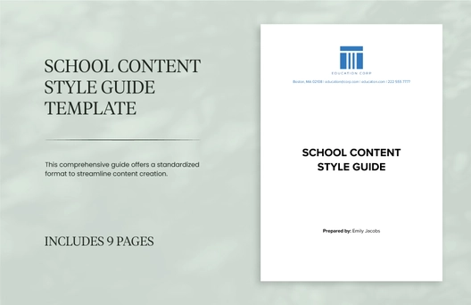 School Content Style Guide Template