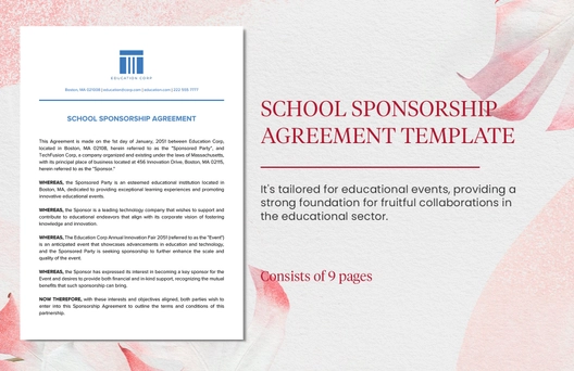 School Sponsorship Agreement Template