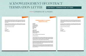 Acknowledgement Of Contract Termination Letter