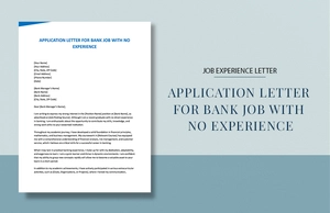 Application Letter For Bank Job With No Experience