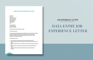 Data Entry Job Experience Letter Data Entry Job Experience Letter