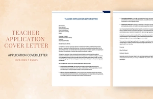 Teacher Application Cover Letter