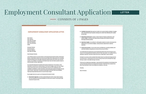 Employment Consultant Application Letter Employment Consultant Application Letter