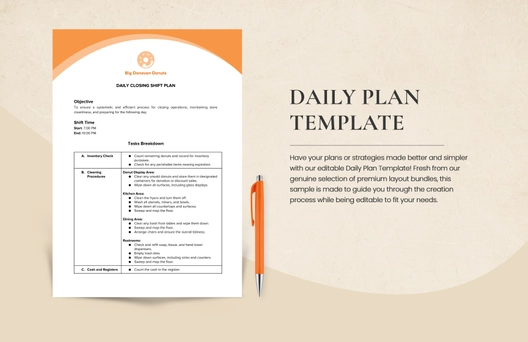 Daily Plan Template