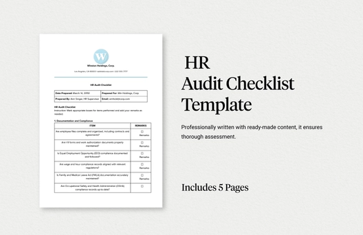 HR Audit Checklist Template HR Audit Checklist Template