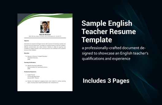 Sample English Teacher Resume Template